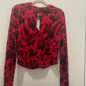 Free People black and red long sleeve